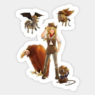 Tammy And Her Critters Tame The West Sticker